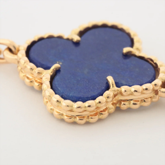 Van Cleef & Arpels Lapis Lazuli Vintage Alhambra 20 Motif 18Kt Yellow Gold Necklace