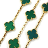 Rare Van Cleef & Arpels Chrysoprase 20 Motif Vintage Alhambra Necklace