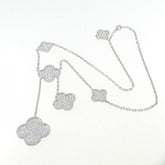 Van Cleef & Arpels Magic Alhambra Diamond- Paved White Gold 6- Motif Necklace