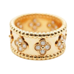 Van Cleef & Arpels Perlee Clovers Alhambra Diamond Ring #55/ US 7.25