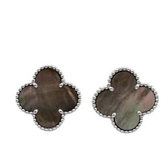 Rare Van Cleef & Arpels Black Mother of Pearl Magic Alhambra Earrings