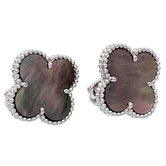 Rare Van Cleef & Arpels Black Mother of Pearl Magic Alhambra Earrings