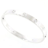 Cartier 4 Diamond 18KT White Gold Love Bracelet, Size 16