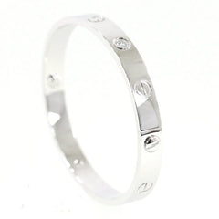Cartier 4 Diamond 18KT White Gold Love Bracelet, Size 16