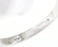 Cartier 4 Diamond 18KT White Gold Love Bracelet, Size 16