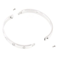 Cartier 4 Diamond 18KT White Gold Love Bracelet, Size 16