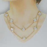 Van Cleef & Arpels Pure Alhambra Mother of Pearl 14-Motif Necklace