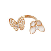 Van Cleef & Arpels Diamond Two Butterfly Rose Gold Ring