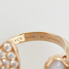 Van Cleef & Arpels Diamond Two Butterfly Rose Gold Ring