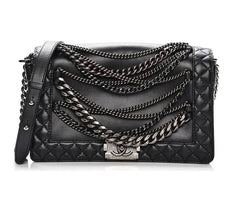 CHANEL Le Boy EnChained Back Lambskin Handbag