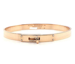 Hermes Diamond 18KT Rose Gold Kelly PM Bracelet