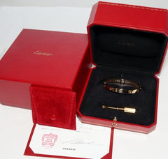 Cartier 18KT Yellow Gold Love Bracelet Size 17 New Screw Sysytem
