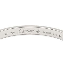 Cartier 18KT White Gold Love Bracelet Size 17 W/ Certificate