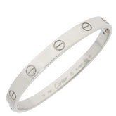 Cartier 18KT White Gold Love Bracelet Size 17 W/ Certificate