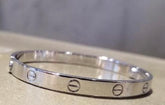 Cartier 18KT White Gold Love Bracelet, Size 18, New Screw System