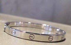 Cartier 18KT White Gold Love Bracelet, Size 18, New Screw System