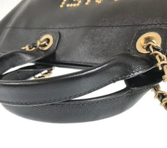 CHANEL Caviar Gold Hardware Studded Deauville GM Tote Handbag
