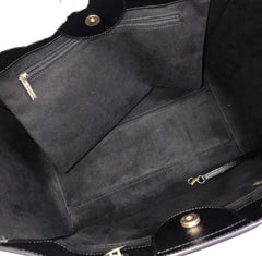 CHANEL Caviar Gold Hardware Studded Deauville GM Tote Handbag