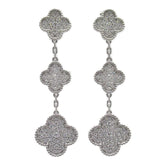 Van Cleef & Arpels Diamond Magic Alhambra 3 Tier 18KT White Gold Earrings