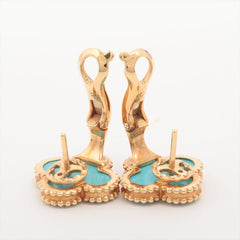 Van Cleef & Arpels Turquoise 18KT Yellow Gold Vintage Alhambra Ear Studs