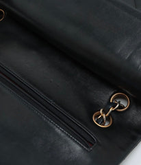 CHANEL Vintage Black Lambskin Leather Medium Double Flap w/ 24KT Gold Hardware