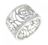 CHANEL Ajoure Camelia Flowers White Gold Ring