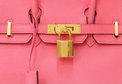 Hermes 25 Rose Azalee Veau Swift Leather Birkin Bag
