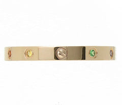 Cartier Rainbow Multi-Color Gemstone Love Bracelet, Size 16