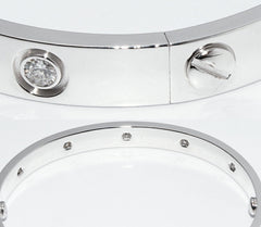 Cartier 10 Diamond 18KT White Gold Love Bracelet