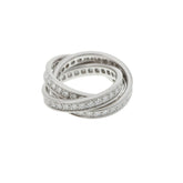 Cartier Full Diamond-Paved Trinity Ring, 18KT White Gold