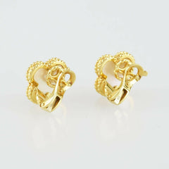 Van Cleef & Arpels Vintage alhambra 18K Yellow Gold750 Shell earring