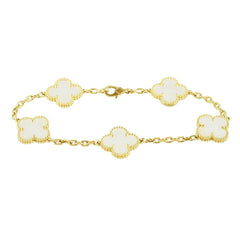 Van Cleef & Arpels Vintage Alhambra Mother of Pearl 18KT Yellow Gold Bracelet