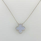 Van Cleef & Arpels Vintage alhambra K18WG (750) Chalcedony Necklace
