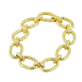 Van Cleef & Arpels 18KT Yellow Gold Large Textured Oval Link Bracelet