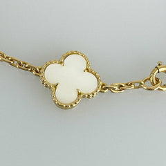 Van Cleef & Arpels Mother of Pearl 18KT Yellow Gold Vintage Alhambra 9-motif Necklace