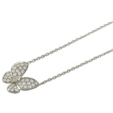 Van Cleef & Arpels Diamond Two Butterfly 18KT White Gold Papillon Necklace