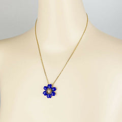 Van Cleef & Arpels Lapis lazuli diamond 18K Y/G Rose de Noel Necklace