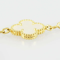 Van Cleef & Arpels Vintage Alhambra Mother of Pearl 18KT Yellow Gold Bracelet