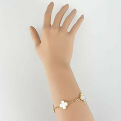 Van Cleef & Arpels Vintage Alhambra Mother of Pearl 18KT Yellow Gold Bracelet