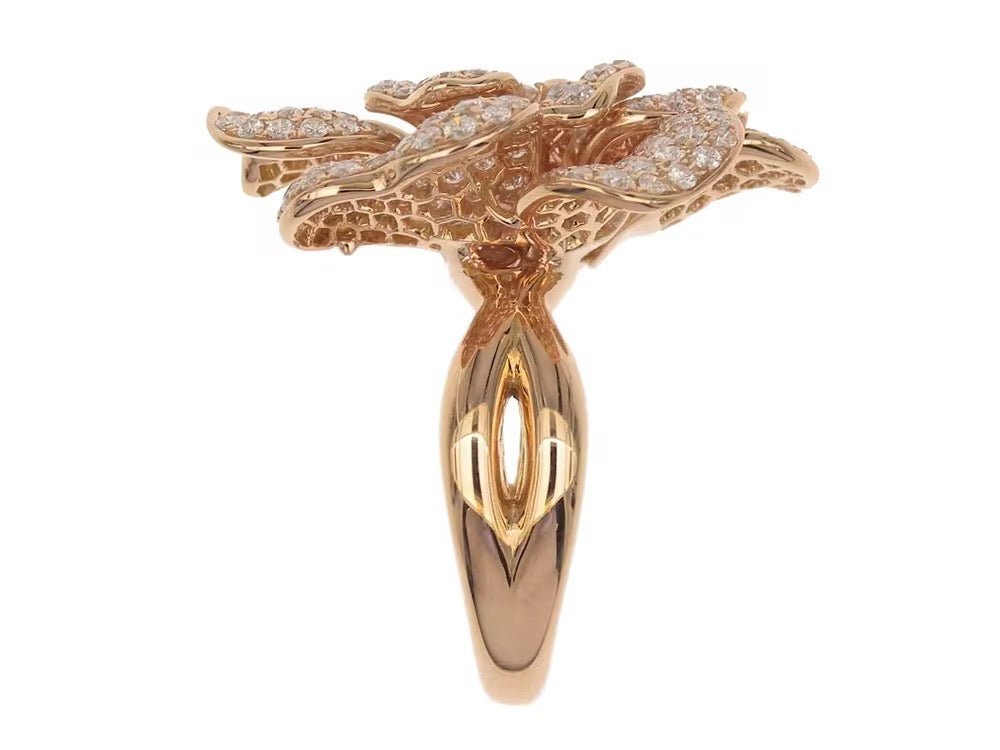 Sabrina Marie Fluer de Elegante 18KT Gold & Diamond & Sapphires Flower Motif Ring