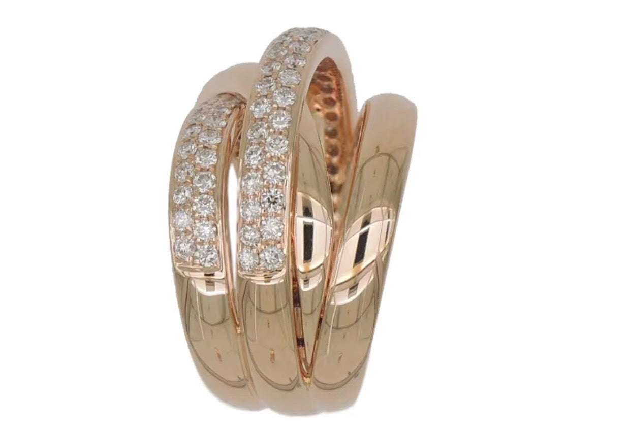 Sabrina Marie Designs 18Kt Gold & Diamond Cross-Band Sassy Collection Bold Ring
