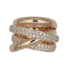 Sabrina Marie Designs 18Kt Gold & Diamond Cross-Band Sassy Collection Bold Ring