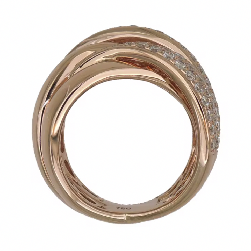 Sabrina Marie Designs 18Kt Gold & Diamond Cross-Band Sassy Collection Bold Ring