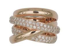 Sabrina Marie Designs 18Kt Gold & Diamond Cross-Band Sassy Collection Bold Ring