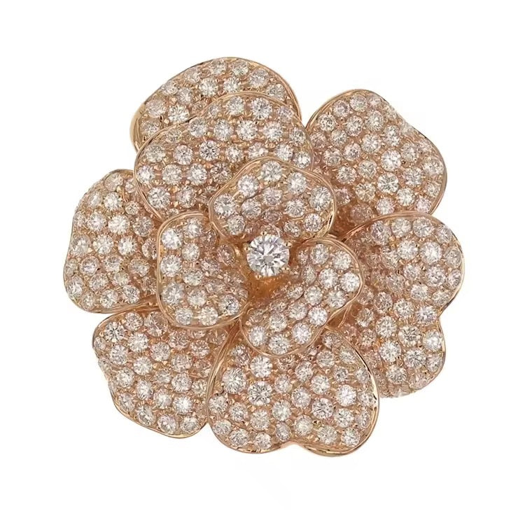 Sabrina Marie Fluer de Elegante 18KT Gold & Diamond & Sapphires Flower Motif Ring