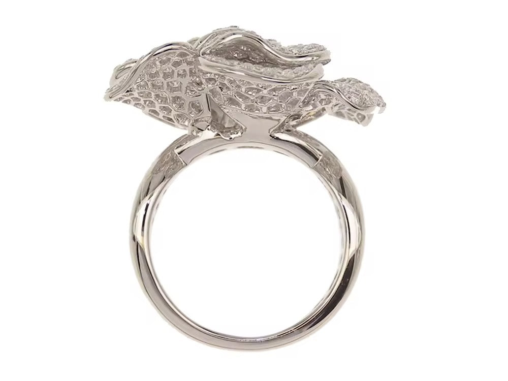 Sabrina Marie Fluer de Elegante 18KT Gold & Diamond & Sapphires Flower Motif Ring