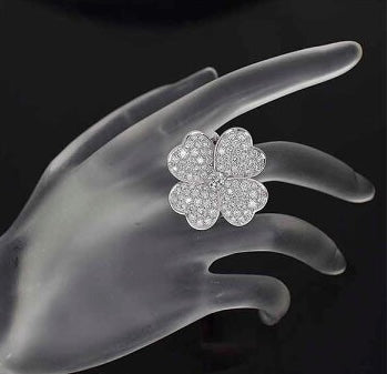Van Cleef & Arpels Cosmos 18KT White Gold & Diamond Ring, Large Model