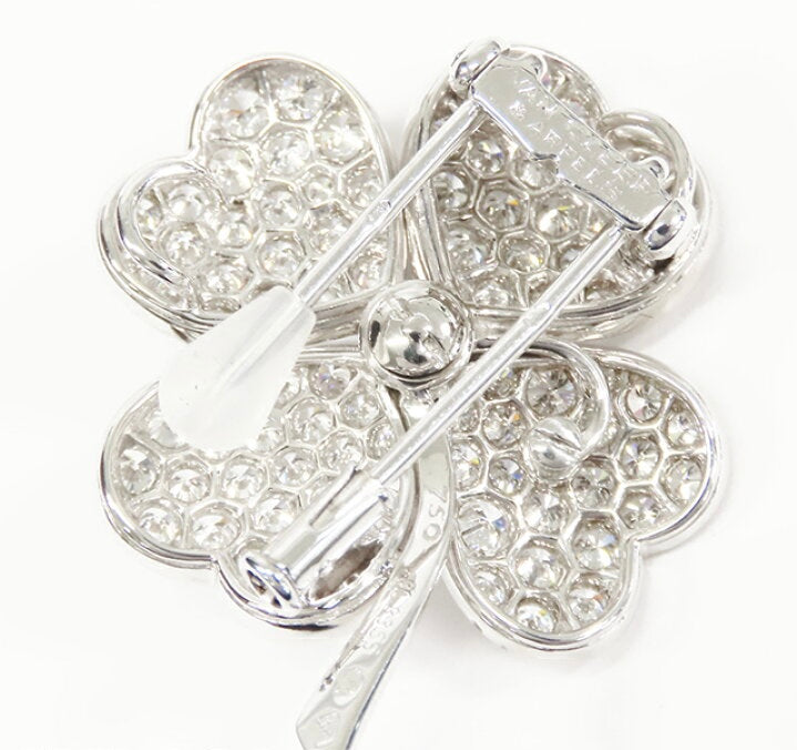 Van Cleef & Arpels Diamond Cosmos Clip in 18KT White Gold, Large Model