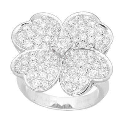 Van Cleef & Arpels Cosmos 18KT White Gold & Diamond Ring, Large Model