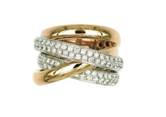 Sabrina Marie Designs 18Kt Gold & Diamond Cross-Band Sassy Collection Bold Ring